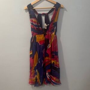 Diane Von Furstenberg Colorful Backless Dress Size 6